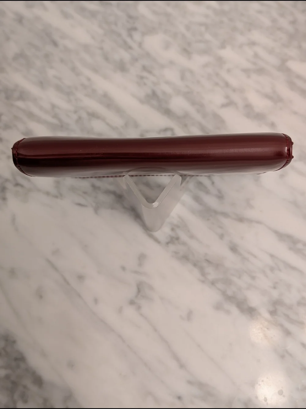 Nine West Burgundy Leather Wallet with Gold  Kisslock